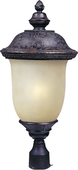 Picture of 18W Carriage House EE 1-LT Outdoor Pole/Post Lantern OB Mocha Glass GU24 Fluorescent 