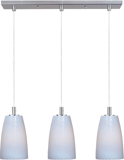 Picture of 18W Carte 3-Light Pendant SN White Ripple G24- 2 Quad T4 CFL (OA HT 24"-60")