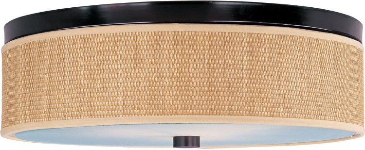Foto para 18W Elements 3-Light Flush Mount OI Natural Fiber GU24 Fluorescent 20"x20"x6.25" 