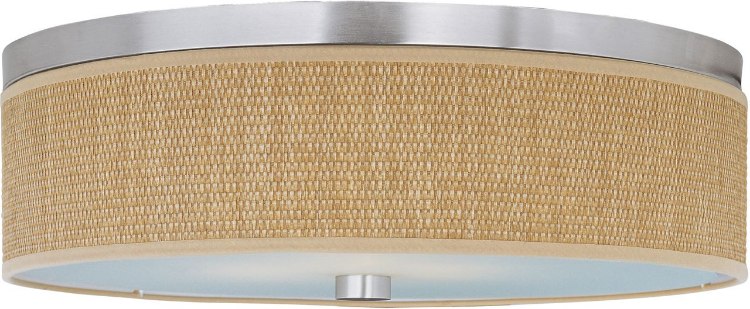 Foto para 18W Elements 3-Light Flush Mount SN Natural Fiber GU24 Fluorescent 20"x20"x6.25" 