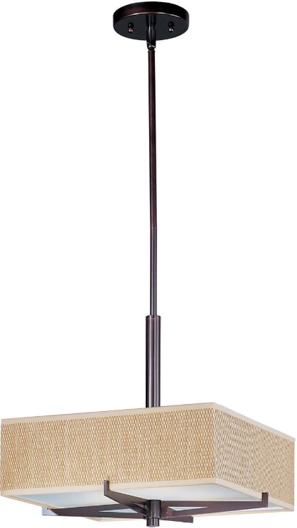 Foto para 18W Elements 3-Light Pendant OI Natural Fiber GU24 Fluorescent 16"x16"x5.25" (OA HT 25"-68")