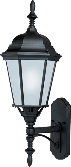 Picture of 18W Westlake EE 1-Light Outdoor Wall Lantern BK Frosted Glass GU24 Fluorescent 9.5"x24" 4-Min