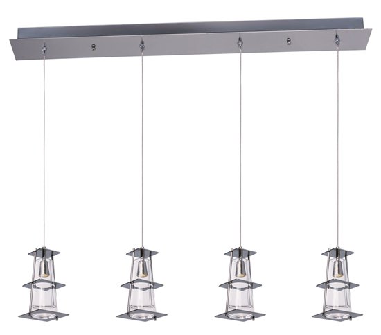 Picture of 2.8W Flask 4-Light LED Chandelier PC Clear (OA HT 69")