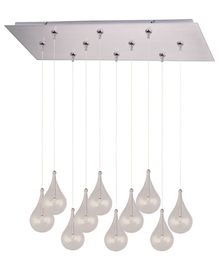 Picture of 20W Larmes 10-Light RapidJack Pendant and Canopy SN Clear Glass 12V G4 Xenon (OA HT 9.75"-129.75") (CAN 31.5"x12.5"x2.5")