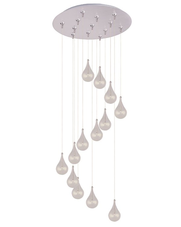 Foto para 20W Larmes 13-Light RapidJack Pendant and Canopy SN Clear Glass 12V G4 Xenon (OA HT 9.75"-129.75") (CAN 21"x2.5")