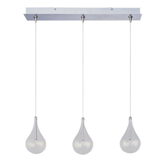 Picture of 20W Larmes 3-Light RapidJack Pendant and Canopy SN Clear Glass 12V G4 Xenon (OA HT 8.25"-128.5") (CAN 24.25"x4.25"x1.25")