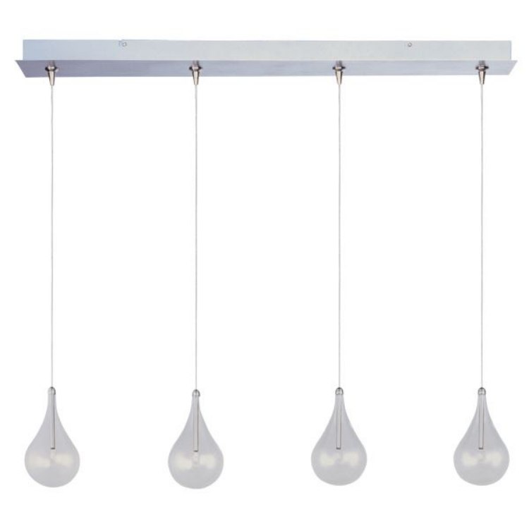 Foto para 20W Larmes 4-Light RapidJack Pendant and Canopy SN Clear Glass 12V G4 Xenon (OA HT 9.5"-129.5") (CAN 34.5"x4.5"x2.25")