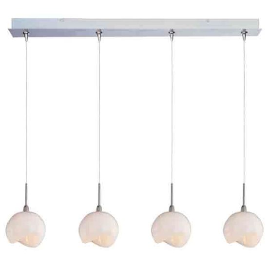 Picture of 20W Opal White 4-Light RapidJack Pendant and Canopy SN Glass 12V G4 Xenon (OA HT 5"-125") (CAN 34.5"x4.5"x2.25")