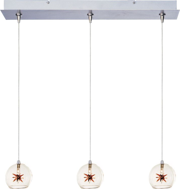 Foto para 20W Starburst 3-Light RapidJack Pendant and Canopy Clear/Amber 12V G4 Xenon (OA HT 6"-126.25") (CAN 24.25"x4.25"x1.25")