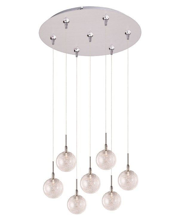 Foto para 20W Starburst 7-Light RapidJack Pendant and Canopy SN Threaded Glass 12V G4 Xenon (OA HT 6.5"-126.5") (CAN 17"x2.5")