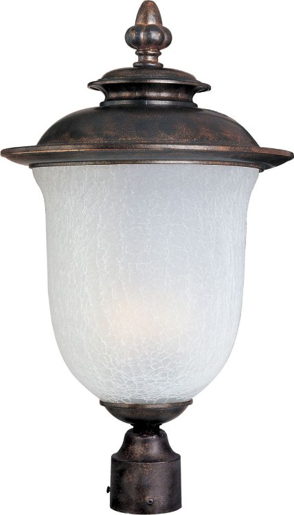 Foto para 26W Cambria EE 1-Light Outdoor Pole/Post Lantern CH Frost Crackle Glass GU24 Fluorescent 