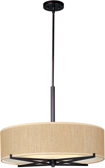 Picture of 26W Elements 4-Light Pendant OI Natural Fiber GU24 Fluorescent 26"x7" (OA HT 25"-70")