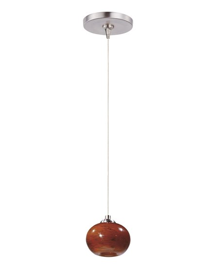 Picture of 35W Amber Cloud 1-Light RapidJack Pendant and Canopy SN Glass 12V G4 Xenon (OA HT 6.5"-126.5") (CAN 4.5"x4.25")