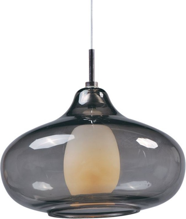 Foto para 35W Graduating 1-Light RapidJack Pendant PC Graduating Smoke Glass 12V GY6.35 T4 Xenon 