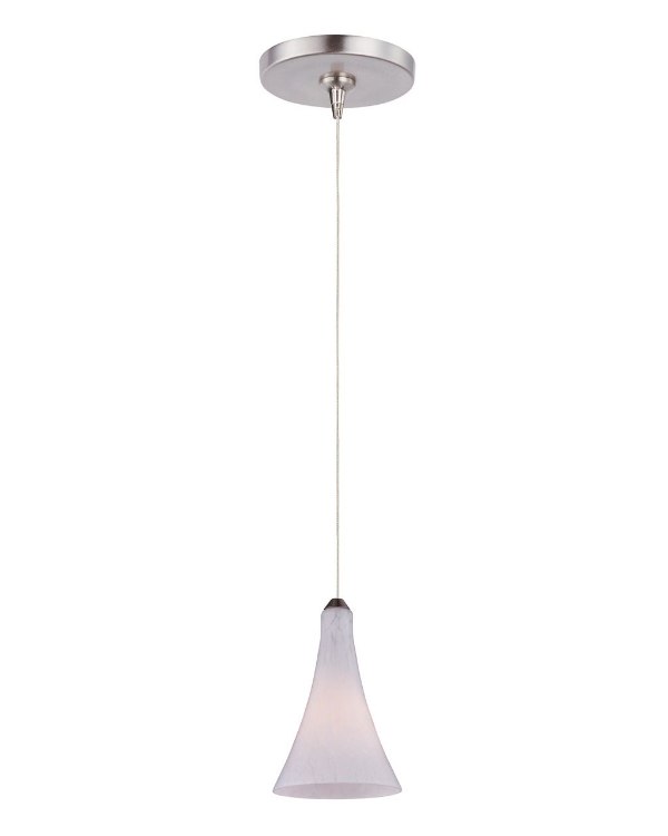 Picture of 35W Leopard 1-Light RapidJack Pendant and Canopy SN White Leopard Glass 12V G4 Xenon (OA HT 8.5"-128.5") (CAN 4.5"x4.25")