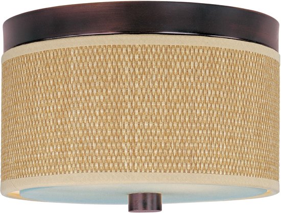 Picture of 40W Elements 2-Light Flush Mount OI Natural Fiber MB Incandescent 