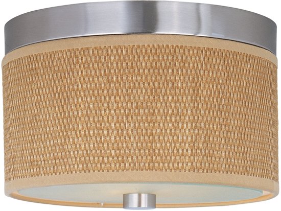 Picture of 40W Elements 2-Light Flush Mount SN Natural Fiber MB Incandescent 