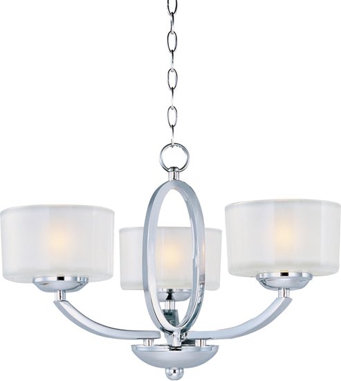 Picture of 40W Elle 3-Light Semi-Flush Mount/Chandelier PC Frosted Glass G9 Frost Xenon 