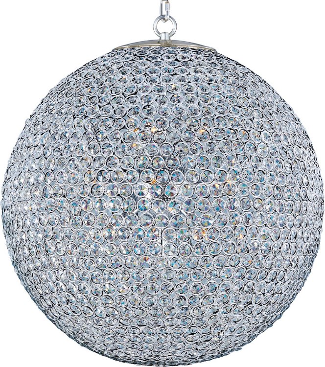 Foto para 40W Glimmer 12-Light Chandelier PS Beveled Crystal Glass G9 Xenon 36" Chain