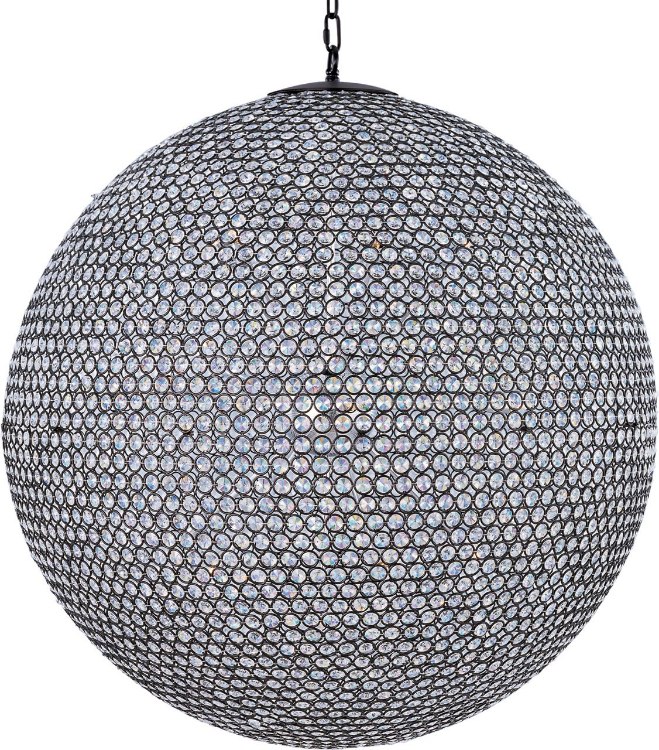 Picture of 40W Glimmer 18-Light Chandelier BZ Beveled Crystal Glass G9 Xenon 36" Chain