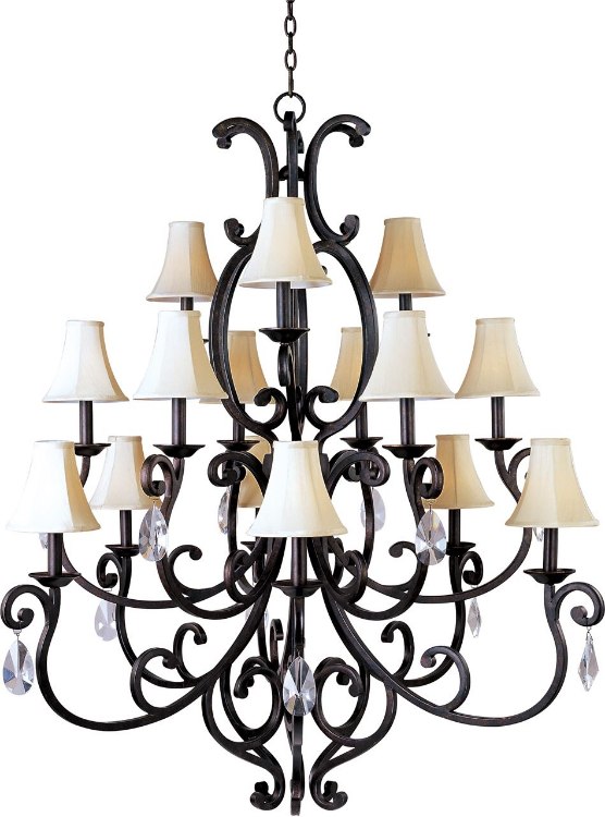 Picture of 40W Richmond 15-Light Chandelier with Crystals CU CA Incandescent 50.5"x54" 72" Chain