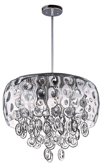 Picture of 40W Ripple 10-Light Pendant PN Water Glass G9 Xenon (OA HT 63.5")