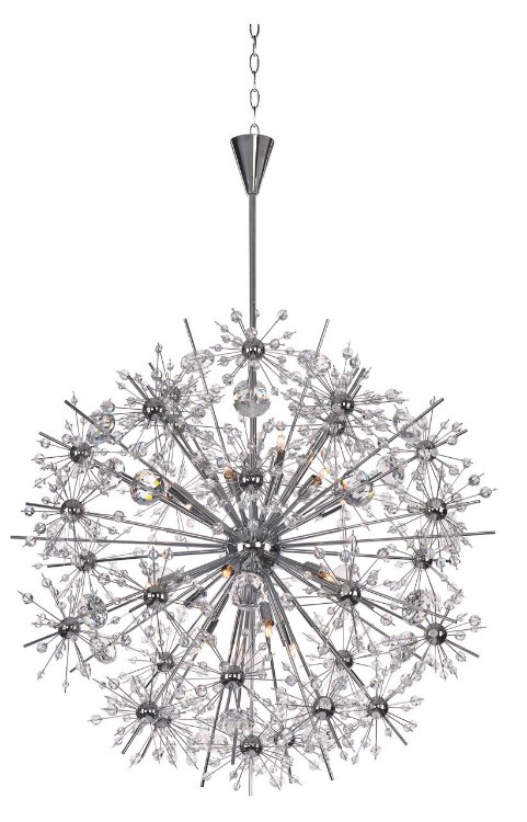 Foto para 40W Starfire 18-Light Chandelier PC Beveled Crystal G9 Xenon (OA HT 83")36" Chain