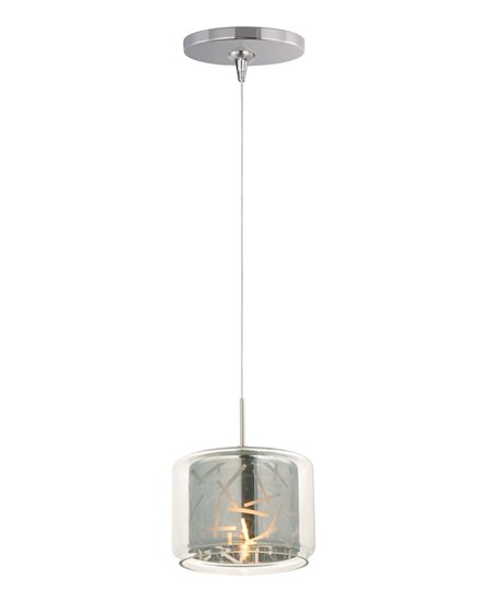 Picture of 50W Confetti 1-Light RapidJack Pendant and Canopy PC Clear/Mirror Glass 12V GY6.35 T4 Xenon (OA HT 9.25"-129.25") (CAN 4.25"x1.25")