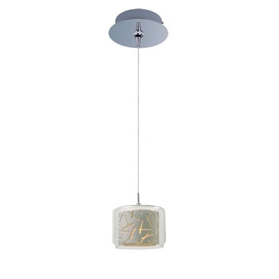 Picture of 50W Confetti 1-Light RapidJack Pendant and Canopy PC Clear/White Metal 12V GY6.35 T4 Xenon (OA HT 9"-129") (CAN 6"x2.5")