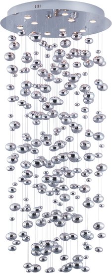 Foto para 50W Dew 9-Light Chandelier PC Polish Chrome Glass GU10 MR16 Halogen 31.5"x72" 