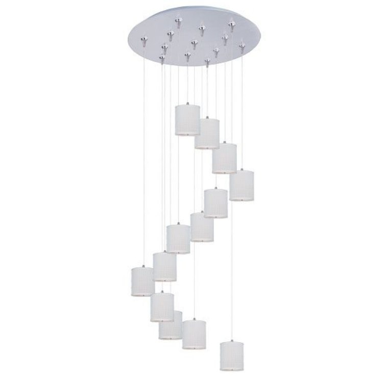 Picture of 50W Elements 13-Light RapidJack Pendant and Canopy SN Vinyl 12V GY6.35 T4 Xenon (OA HT 9.5"-129.5") (CAN 21"x2.5")