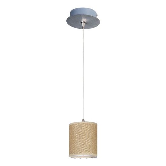 Picture of 50W Elements 1-Light RapidJack Pendant and Canopy SN Natural Fiber 12V GY6.35 T4 Xenon (OA HT 19"-128.25") (CAN 5.75"x1.25")
