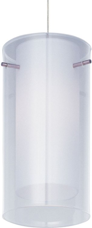 Foto para 50W Frost 1-Light RapidJack Pendant SN Clear/White Glass 12V GY6.35 T4 Xenon 