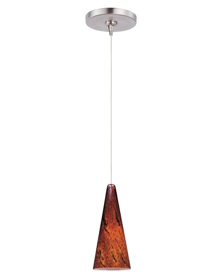 Picture of 50W Lava 1-Light RapidJack Pendant and Canopy SN Amber Lava Glass 12V GY6.35 T4 Xenon (OA HT 11"-131") (CAN 4.5"x4.25")