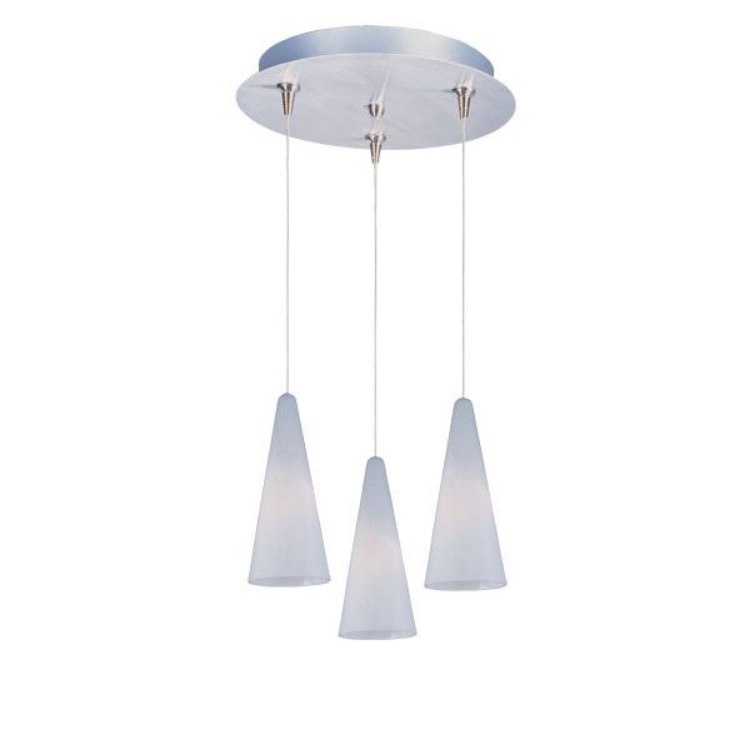 Foto para 50W Lava 3-Light RapidJack Pendant and Canopy SN White Lava Glass 12V GY6.35 T4 Xenon (OA HT 11"-131.25") (CAN 11.75"x1.25")