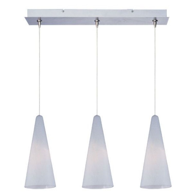 Foto para 50W Lava 3-Light RapidJack Pendant and Canopy SN White Lava Glass 12V GY6.35 T4 Xenon (OA HT 11"-131.25") (CAN 24.25"x4.25"x1.25")