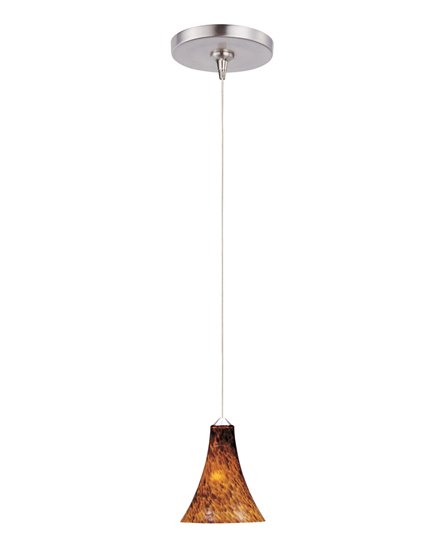 Foto para 50W Leopard 1-Light RapidJack Pendant and Canopy SN Amber Leopard Glass 12V GY6.35 T4 Xenon (OA HT 8.5"-128.5") (CAN 4.5"x4.25")