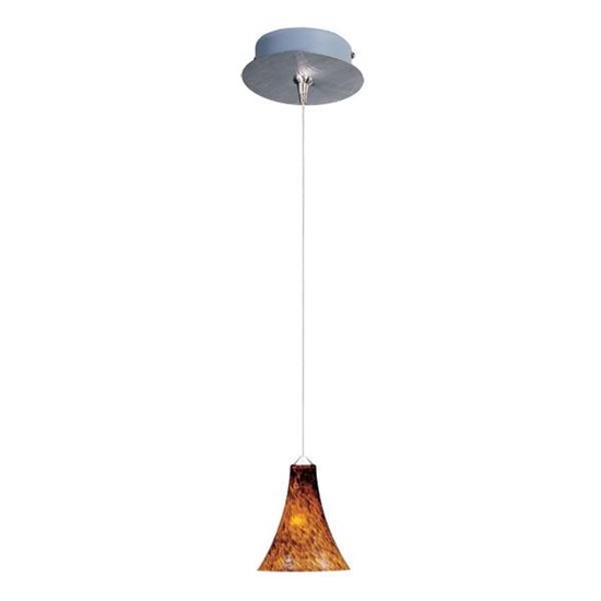 Foto para 50W Leopard 1-Light RapidJack Pendant and Canopy SN Amber Leopard Glass 12V GY6.35 T4 Xenon (OA HT 9.75"-128.75") (CAN 5.75"x1.25")