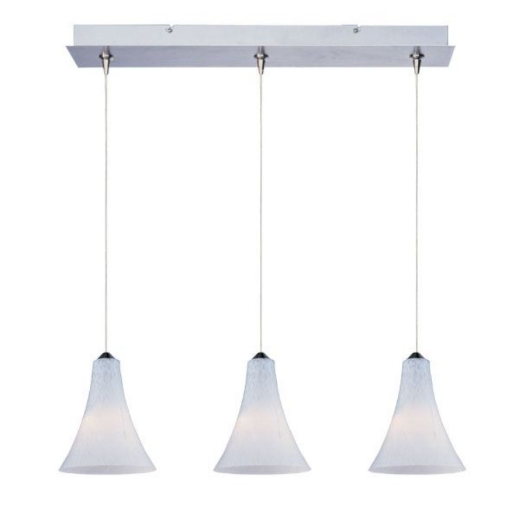 Foto para 50W Leopard 3-Light RapidJack Pendant and Canopy SN White Leopard Glass 12V GY6.35 T4 Xenon (OA HT 8.5"-128.75") (CAN 24.25"x4.25"x1.25")