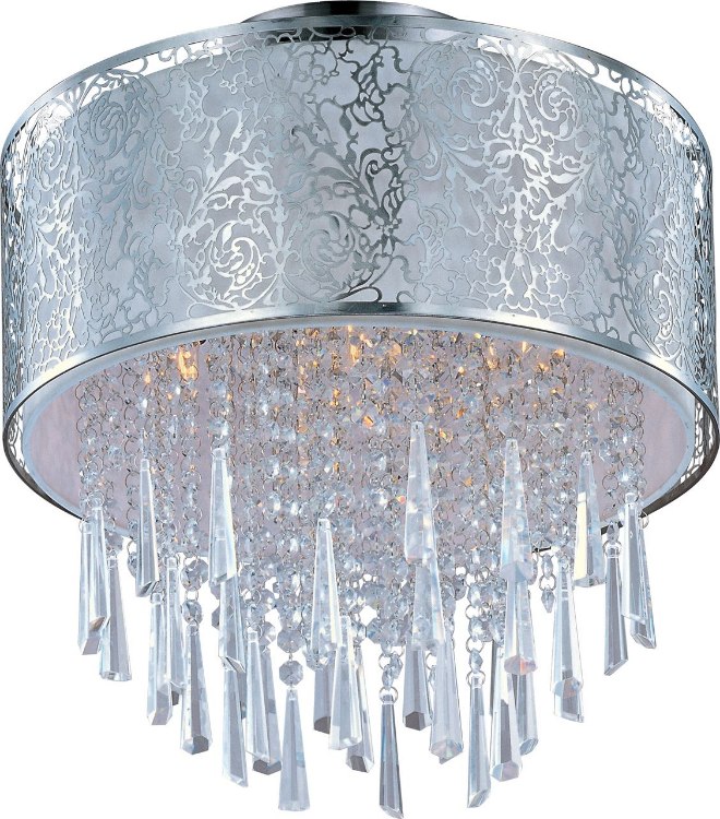 Foto para 50W Rapture 5-Light Flush Mount SN White Fabric G9 Xenon 