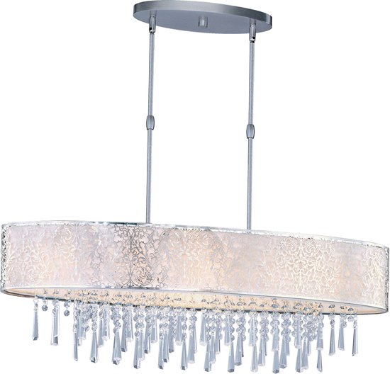 Picture of 50W Rapture 7-Light Pendant SN White Fabric G9 Xenon (OA HT 57") (CAN 13.38"x4.5"x0.25")