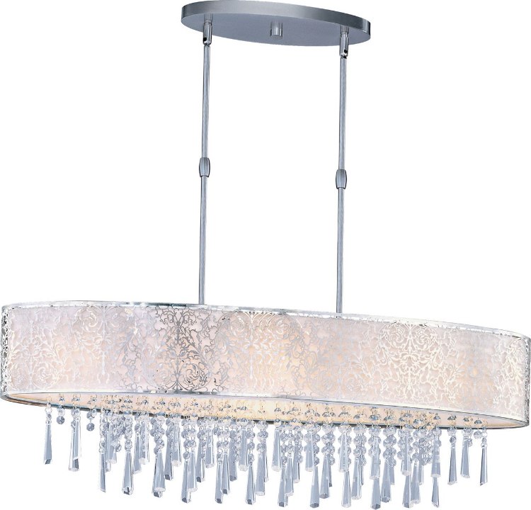 Foto para 50W Rapture 7-Light Pendant SN White Fabric G9 Xenon (OA HT 57") (CAN 13.38"x4.5"x0.25")