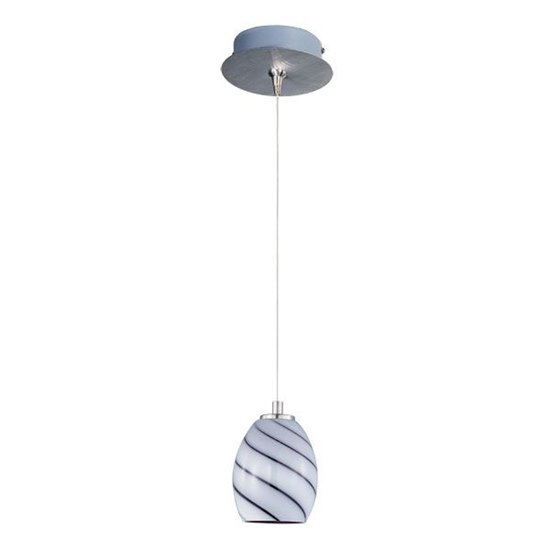 Foto para 50W Swirl 1-Light RapidJack Pendant and Canopy SN Grape Swirl Glass 12V GY6.35 T4 Xenon (OA HT 9.75"-128.75") (CAN 5.75"x1.25")