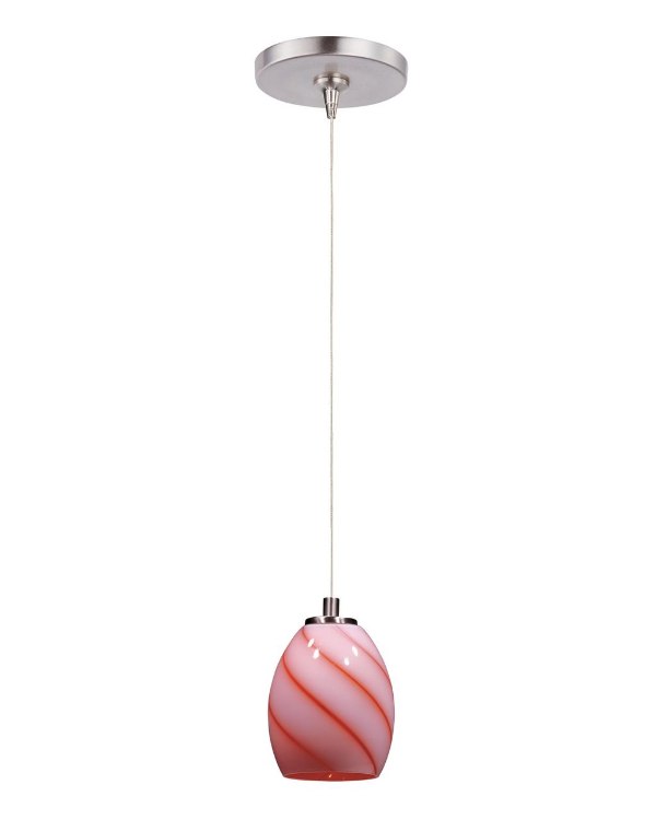 Foto para 50W Swirl 1-Light RapidJack Pendant and Canopy SN Tangerine Swirl Glass 12V GY6.35 T4 Xenon (OA HT 8.5"-128.5") (CAN 4.5"x4.25")