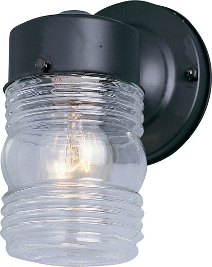 Picture of 60W 1-Light Outdoor Wall Mount BK Clear Glass MB Incandescent 6-Min