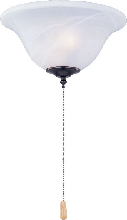 Foto para 60W 2-Light Ceiling Fan Light Kit with Wattage Limiter OI Marble Glass CA Incandescent 