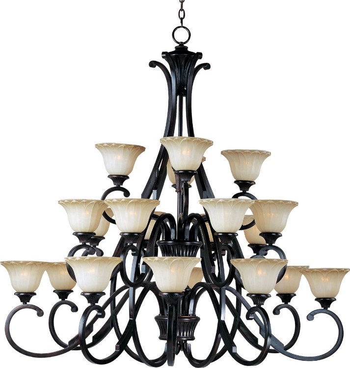 Foto para 60W Allentown 20-Light Chandelier OI Wilshire Glass MB Incandescent 72" Chain
