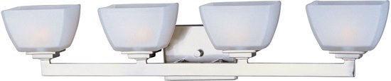 Picture of 60W Angle 4-Light Bath Vanity SN Satin White Glass G9 Frost Xenon 