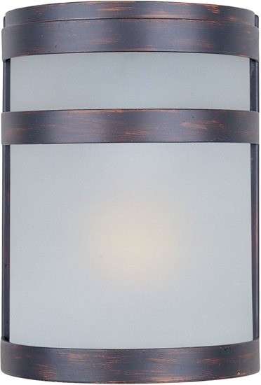 Picture of 60W Arc 1-Light Outdoor Wall Lantern OI Frosted Glass MB Incandescent 