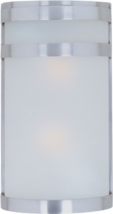 Foto para 60W Arc 2-Light Outdoor Wall Lantern SST Frosted Glass MB Incandescent 